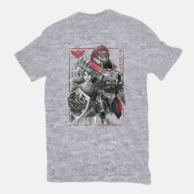 The Hero And The Evil King-Unisex-Basic-Tee-DrMonekers