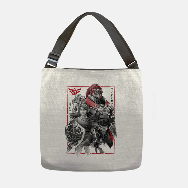The Hero And The Evil King-None-Adjustable Tote-Bag-DrMonekers