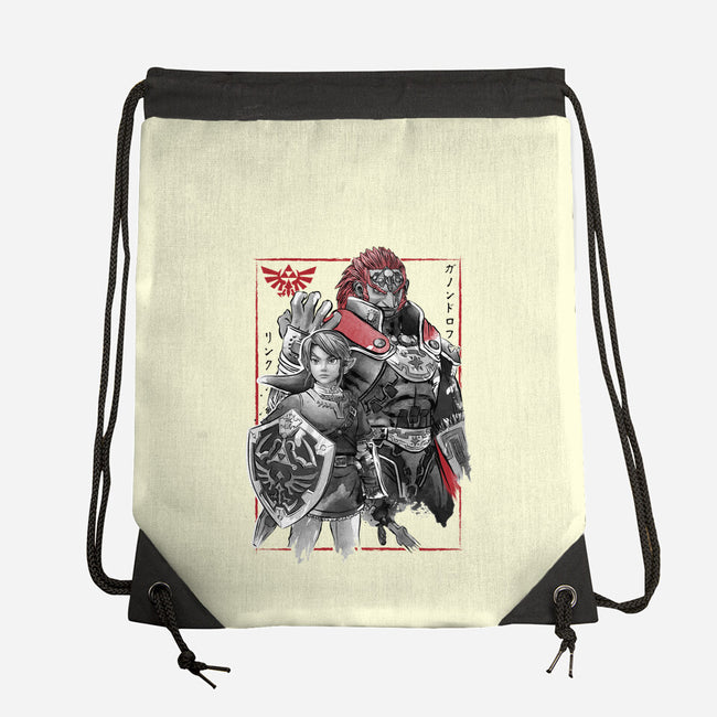 The Hero And The Evil King-None-Drawstring-Bag-DrMonekers