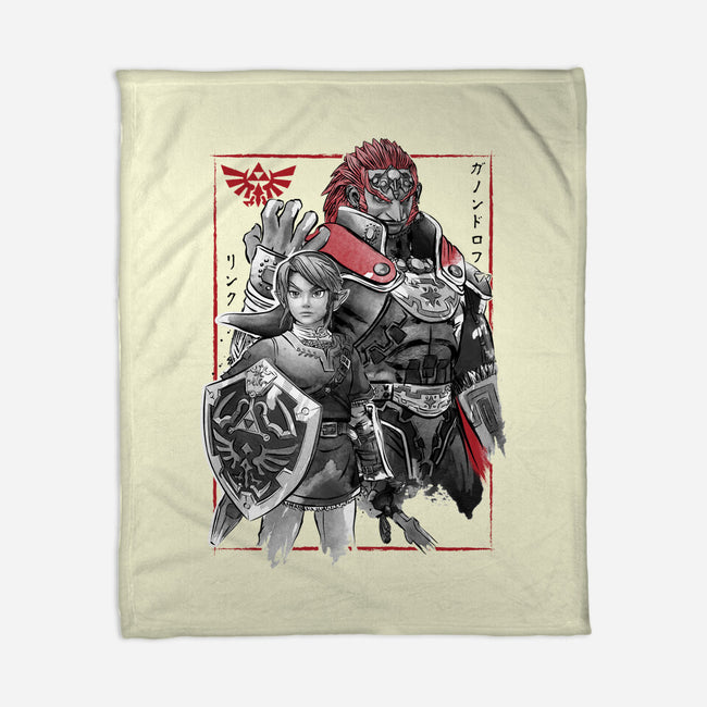 The Hero And The Evil King-None-Fleece-Blanket-DrMonekers