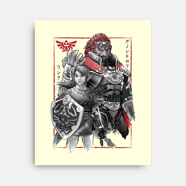The Hero And The Evil King-None-Stretched-Canvas-DrMonekers