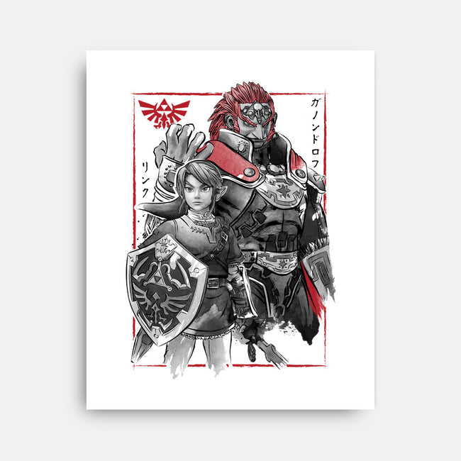 The Hero And The Evil King-None-Stretched-Canvas-DrMonekers