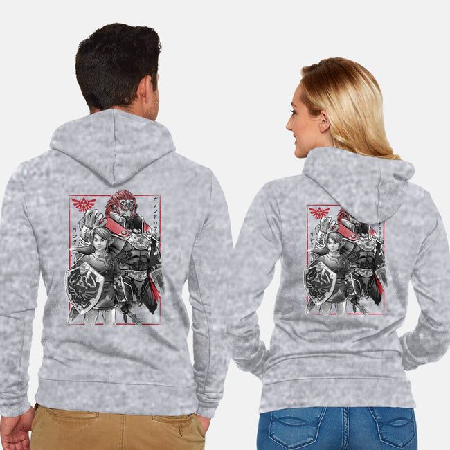 The Hero And The Evil King-Unisex-Zip-Up-Sweatshirt-DrMonekers
