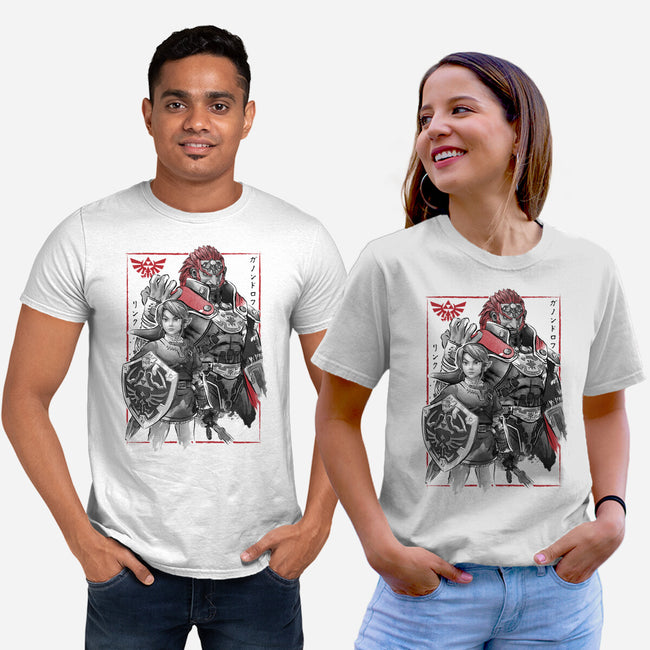 The Hero And The Evil King-Unisex-Basic-Tee-DrMonekers