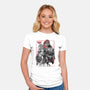 The Hero And The Evil King-Womens-Fitted-Tee-DrMonekers