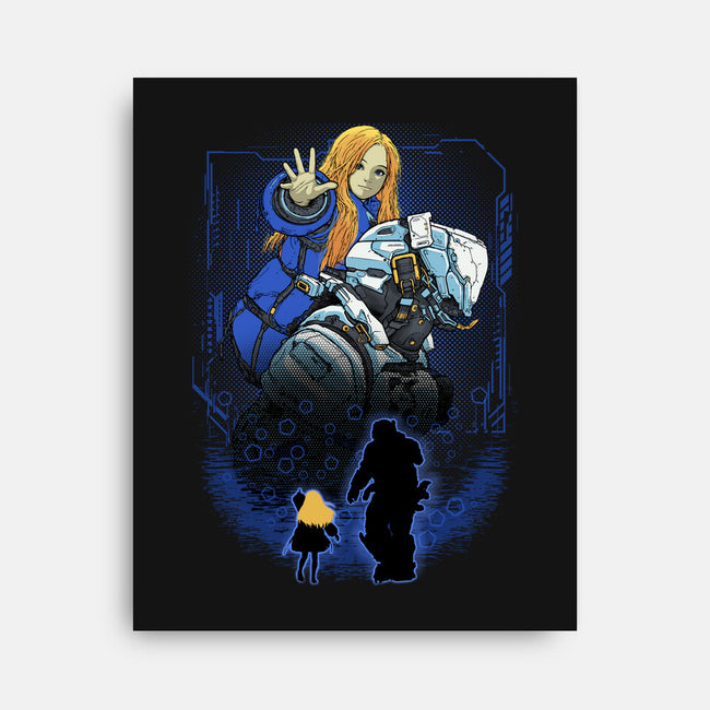 Lunar Survivor Shadowwork-None-Stretched-Canvas-Astrobot Invention