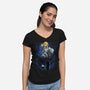 Lunar Survivor Shadowwork-Womens-V-Neck-Tee-Astrobot Invention