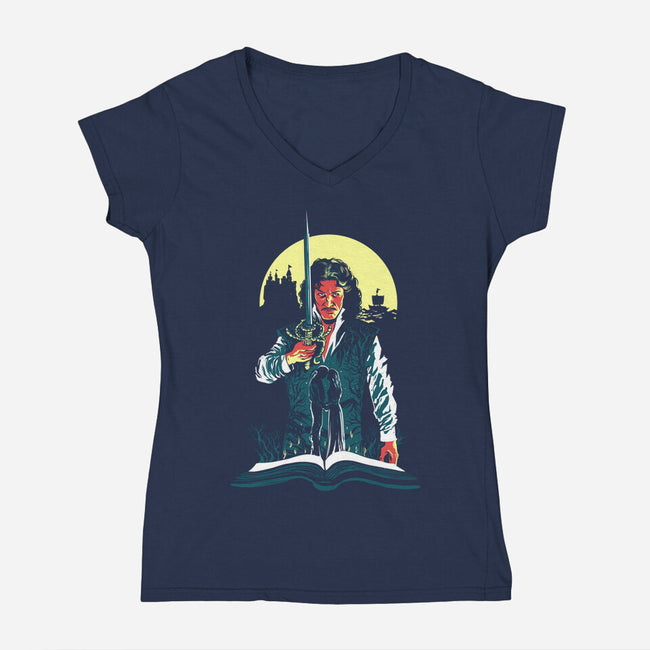Revenge And True Love-Womens-V-Neck-Tee-zascanauta