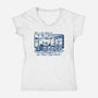 Low Temp High Thrills-Womens-V-Neck-Tee-Wheels
