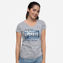 Low Temp High Thrills-Womens-V-Neck-Tee-Wheels