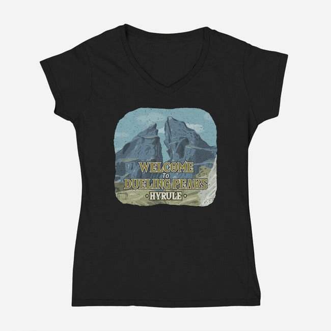 Welcome To Dueling Peaks-Womens-V-Neck-Tee-NMdesign