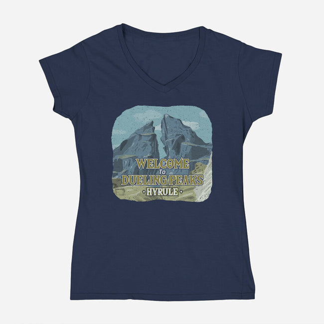 Welcome To Dueling Peaks-Womens-V-Neck-Tee-NMdesign