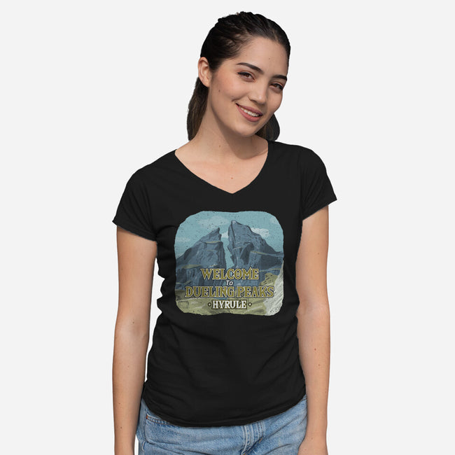 Welcome To Dueling Peaks-Womens-V-Neck-Tee-NMdesign