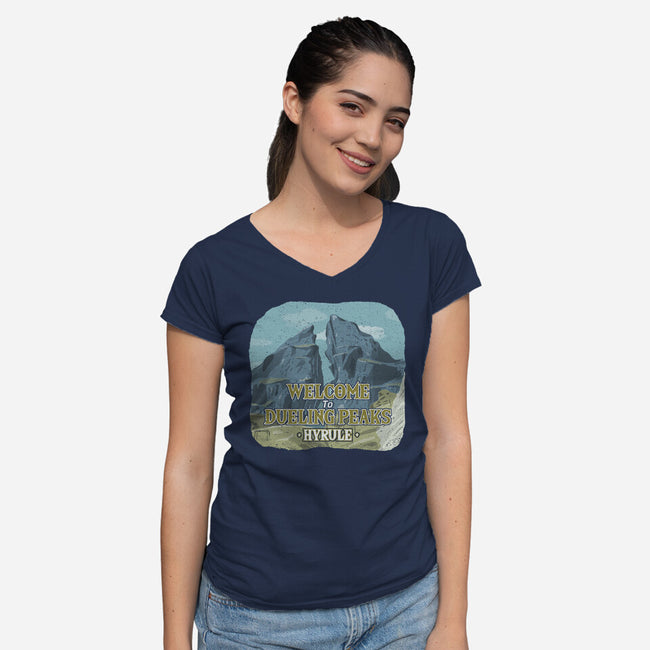Welcome To Dueling Peaks-Womens-V-Neck-Tee-NMdesign