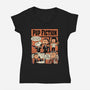 Pup Fiction-Womens-V-Neck-Tee-P1yu5h