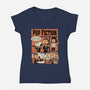 Pup Fiction-Womens-V-Neck-Tee-P1yu5h