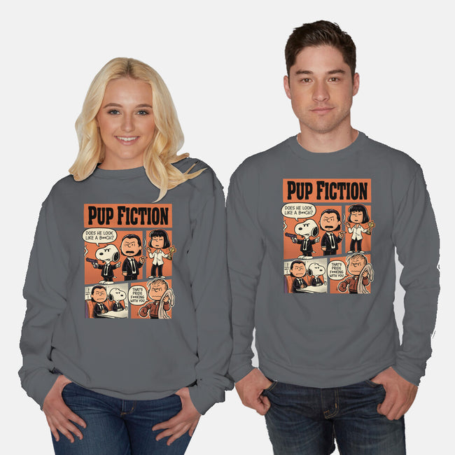 Pup Fiction-Unisex-Crew Neck-Sweatshirt-P1yu5h