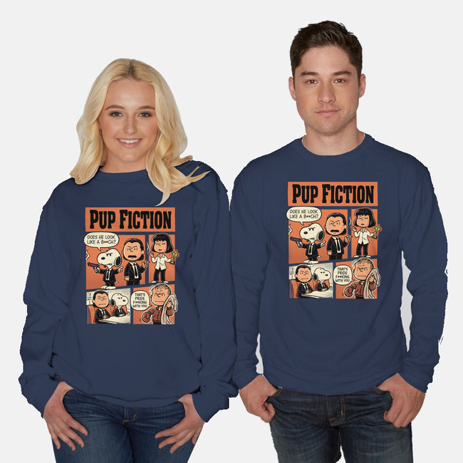 Pup Fiction-Unisex-Crew Neck-Sweatshirt-P1yu5h