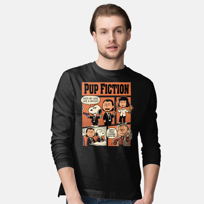 Pup Fiction-Mens-Long Sleeved-Tee-P1yu5h