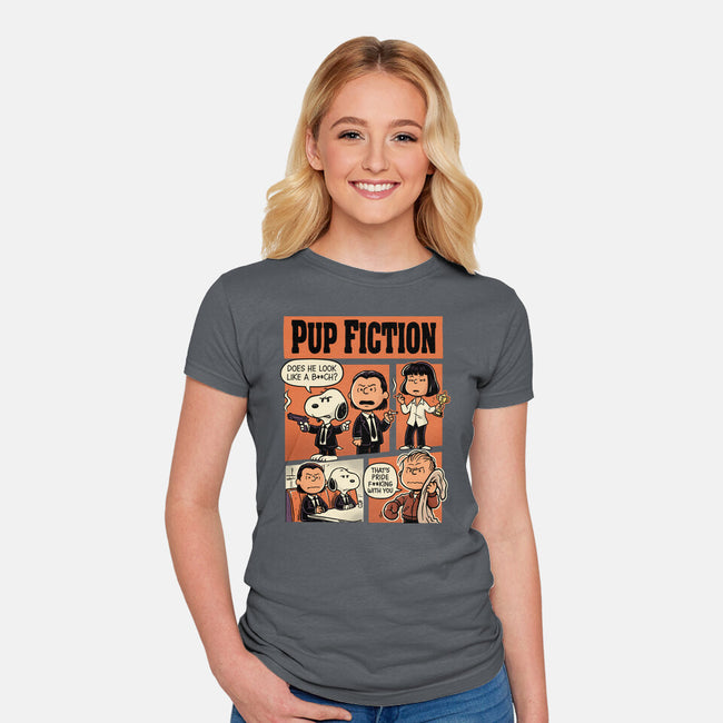Pup Fiction-Womens-Fitted-Tee-P1yu5h
