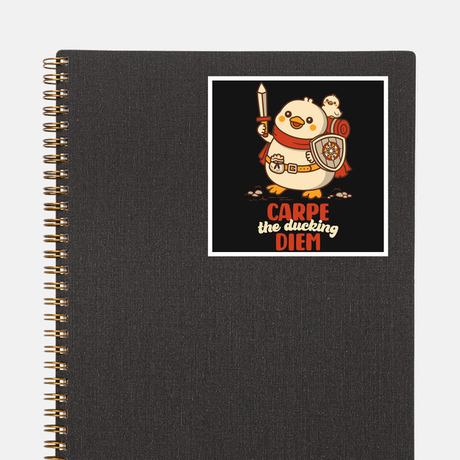 Carpe The Ducking Diem-None-Glossy-Sticker-rocketman_art