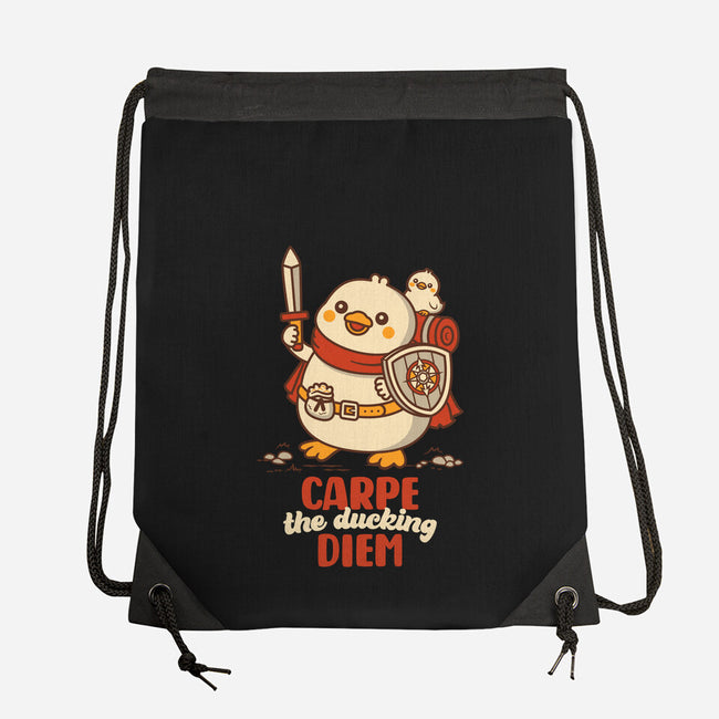 Carpe The Ducking Diem-None-Drawstring-Bag-rocketman_art