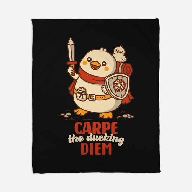 Carpe The Ducking Diem-None-Fleece-Blanket-rocketman_art