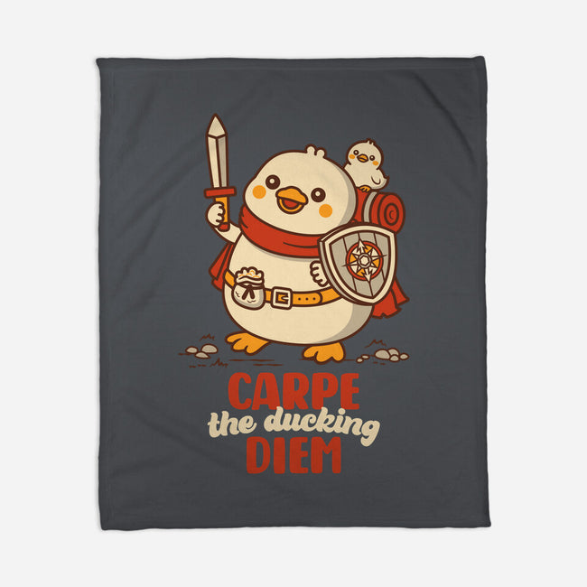 Carpe The Ducking Diem-None-Fleece-Blanket-rocketman_art