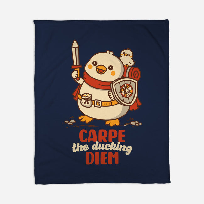 Carpe The Ducking Diem-None-Fleece-Blanket-rocketman_art