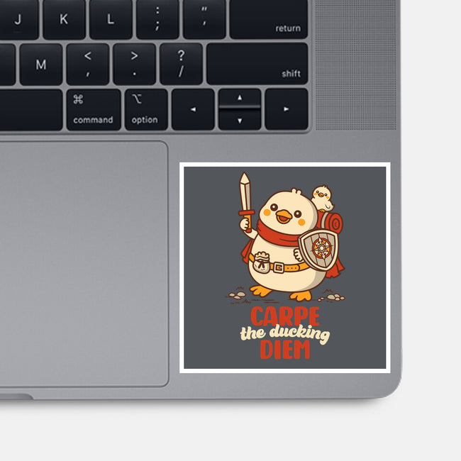 Carpe The Ducking Diem-None-Glossy-Sticker-rocketman_art
