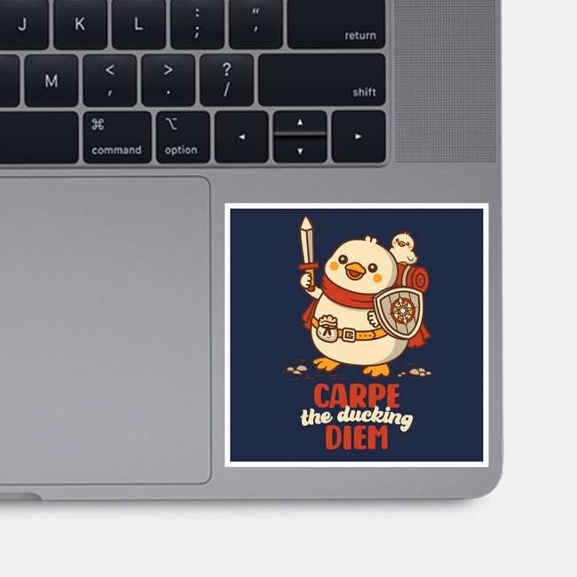 Carpe The Ducking Diem-None-Glossy-Sticker-rocketman_art