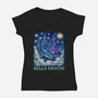 Falling Through A Starry Sky-Womens-V-Neck-Tee-kg07