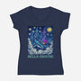 Falling Through A Starry Sky-Womens-V-Neck-Tee-kg07