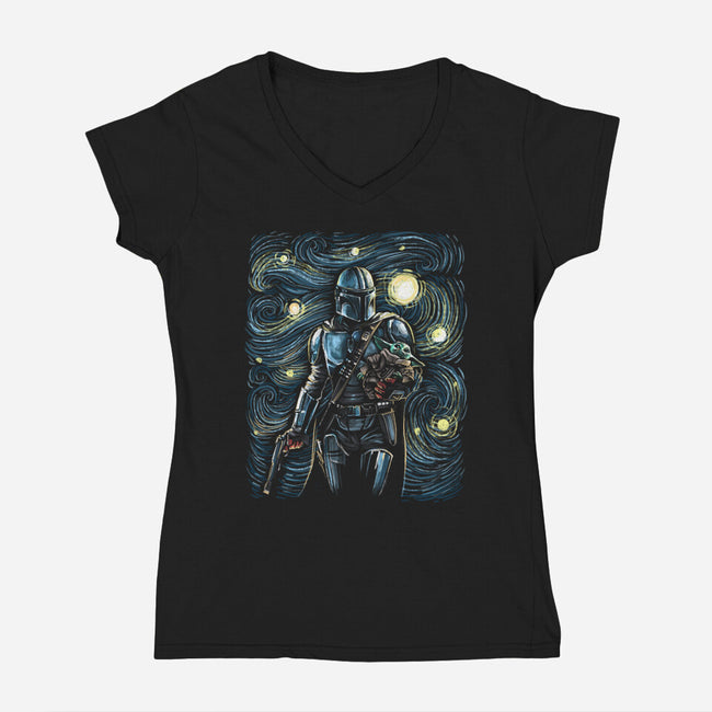 Starry Way-Womens-V-Neck-Tee-zascanauta