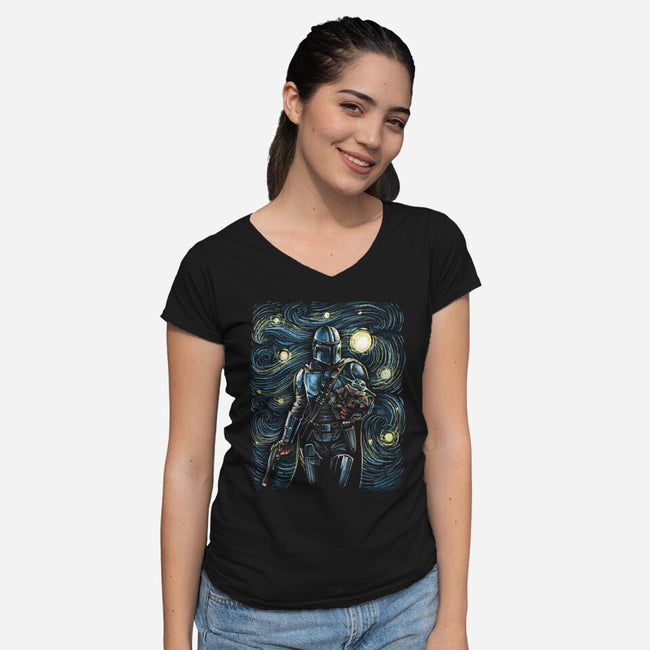 Starry Way-Womens-V-Neck-Tee-zascanauta