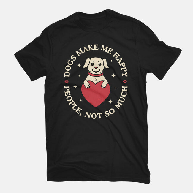 Dogs Make Me Happy-Unisex-Basic-Tee-brunopires