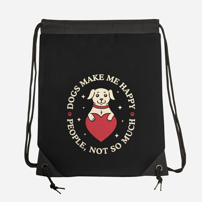 Dogs Make Me Happy-None-Drawstring-Bag-brunopires