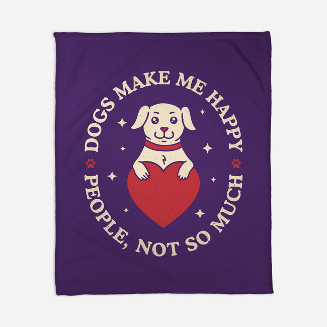 Dogs Make Me Happy-None-Fleece-Blanket-brunopires
