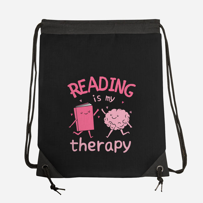 Reading Is My Therapy-None-Drawstring-Bag-brunopires