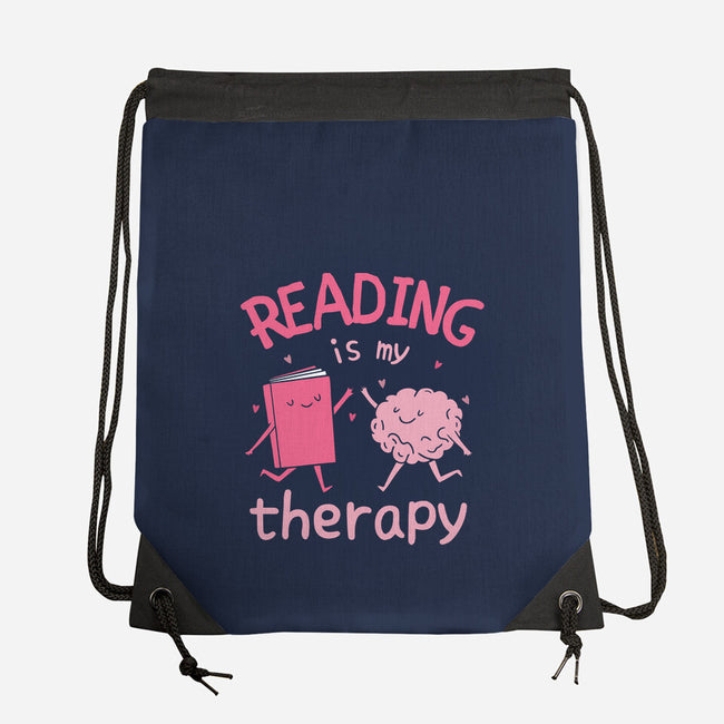 Reading Is My Therapy-None-Drawstring-Bag-brunopires