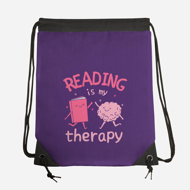 Reading Is My Therapy-None-Drawstring-Bag-brunopires