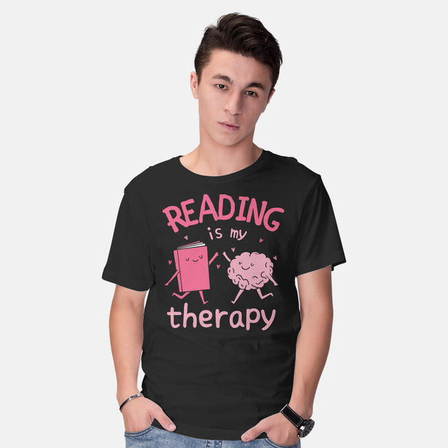 Reading Is My Therapy-Mens-Basic-Tee-brunopires