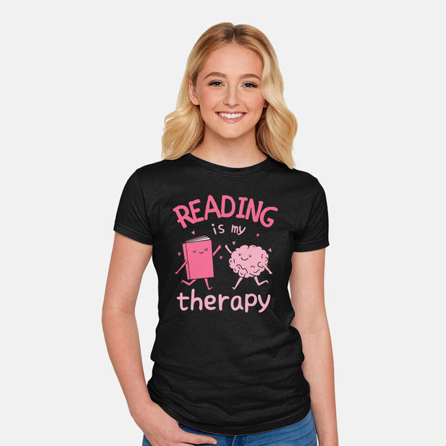 Reading Is My Therapy-Womens-Fitted-Tee-brunopires
