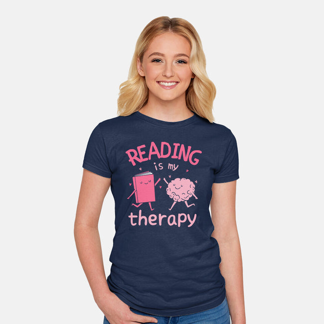 Reading Is My Therapy-Womens-Fitted-Tee-brunopires