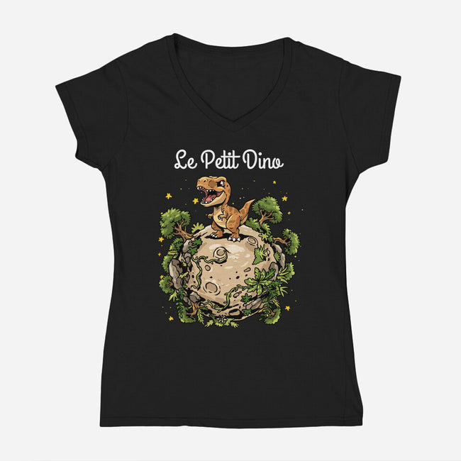 Le Petit Dino-Womens-V-Neck-Tee-GoshWow