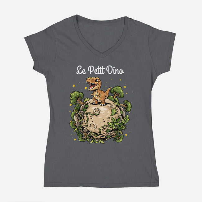 Le Petit Dino-Womens-V-Neck-Tee-GoshWow