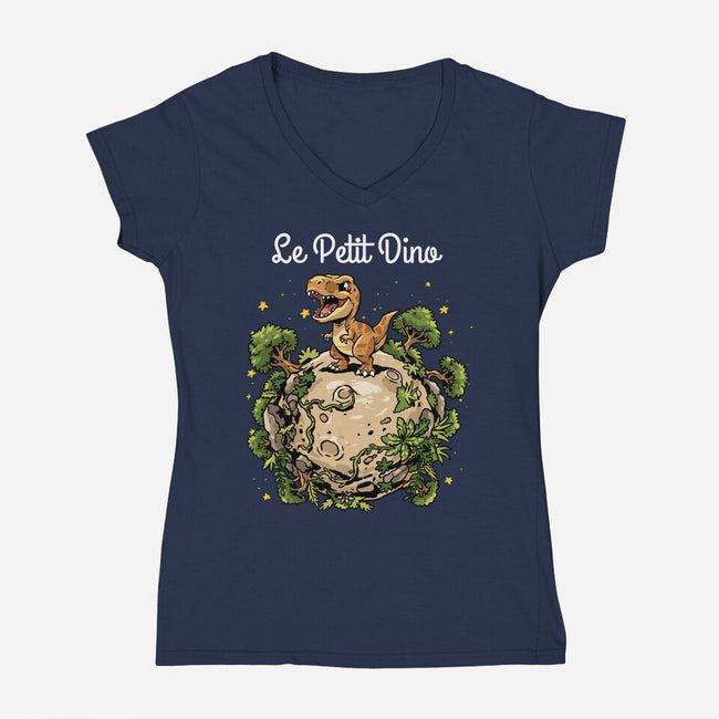 Le Petit Dino-Womens-V-Neck-Tee-GoshWow