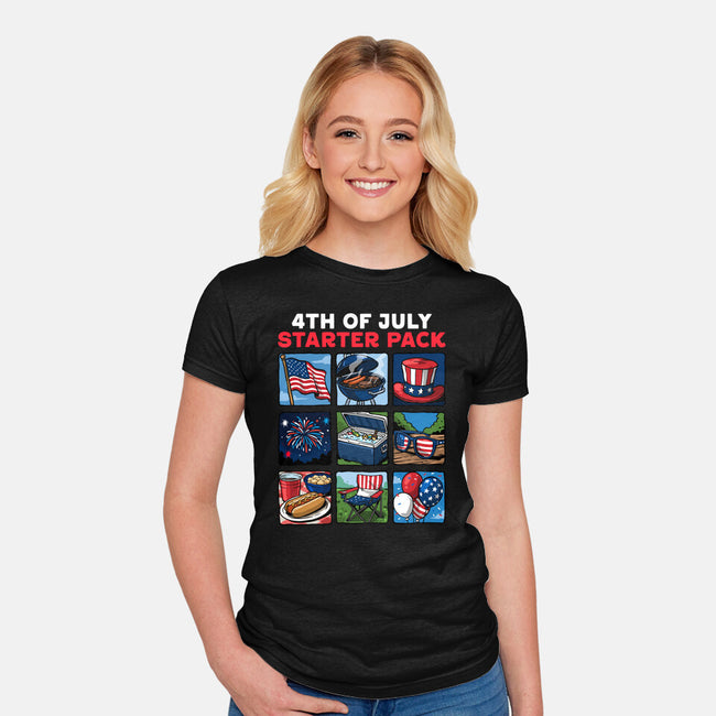 Fourth Of July Starter Pack-Womens-Fitted-Tee-GoshWow