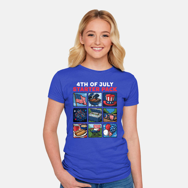 Fourth Of July Starter Pack-Womens-Fitted-Tee-GoshWow
