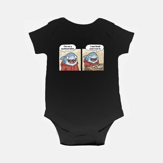 Shark Seafood Diet-Baby-Basic-Onesie-GoshWow